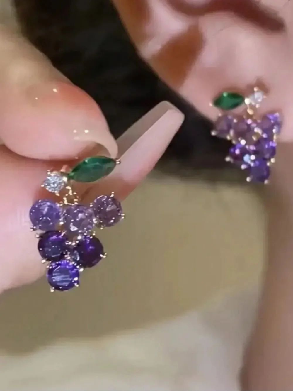 Grape stud earrings R780 - Picture 2 of 3